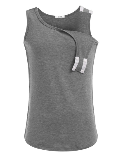 Post Shoulder Surgery Shirts for Men Tearaway Snap Tank Tops After Rotator Cuff Recovery Adaptive Clothing Chemo Port Clothes