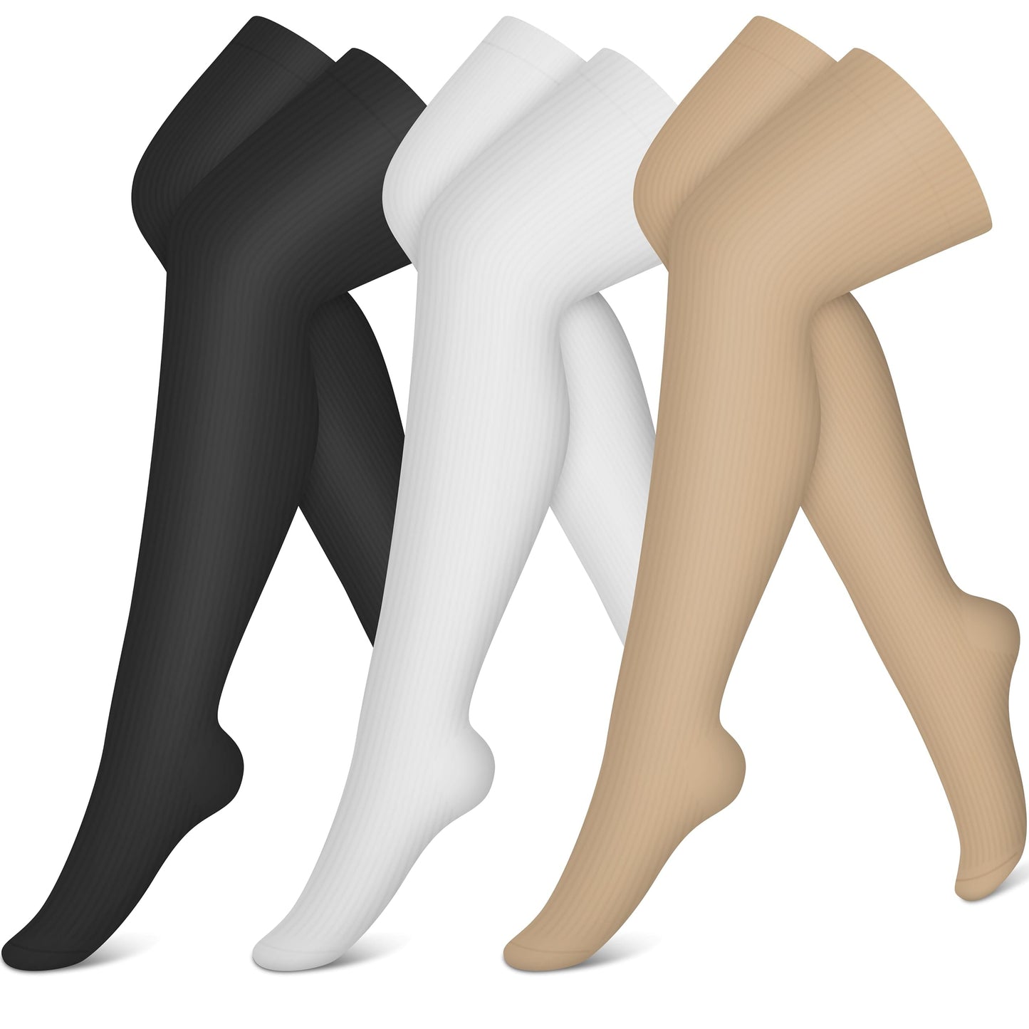 Thigh High Compression Socks for Women and Men 15-20 mmHg Boost Circulation