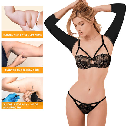 RDSIANE Upper Arm Compression Shaper Post Surgery Slimmer Sleeves Posture Corrector Tops Shapewear for Women