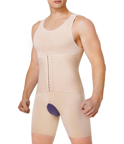 Men's Body Shaper Compression Bodysuit Shapewear with Tummy Control