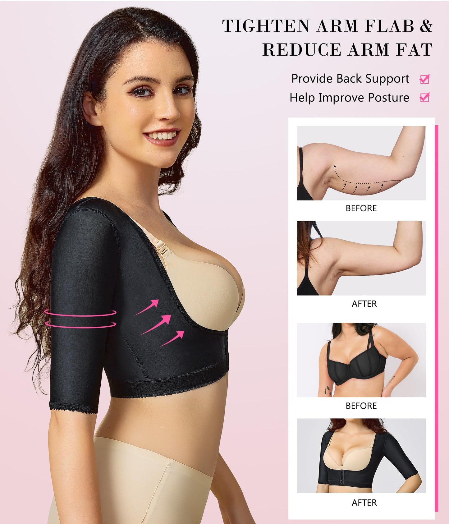 Women’s Shapewear Tops Post Surgery Compression Sleeve for Arm Shaper