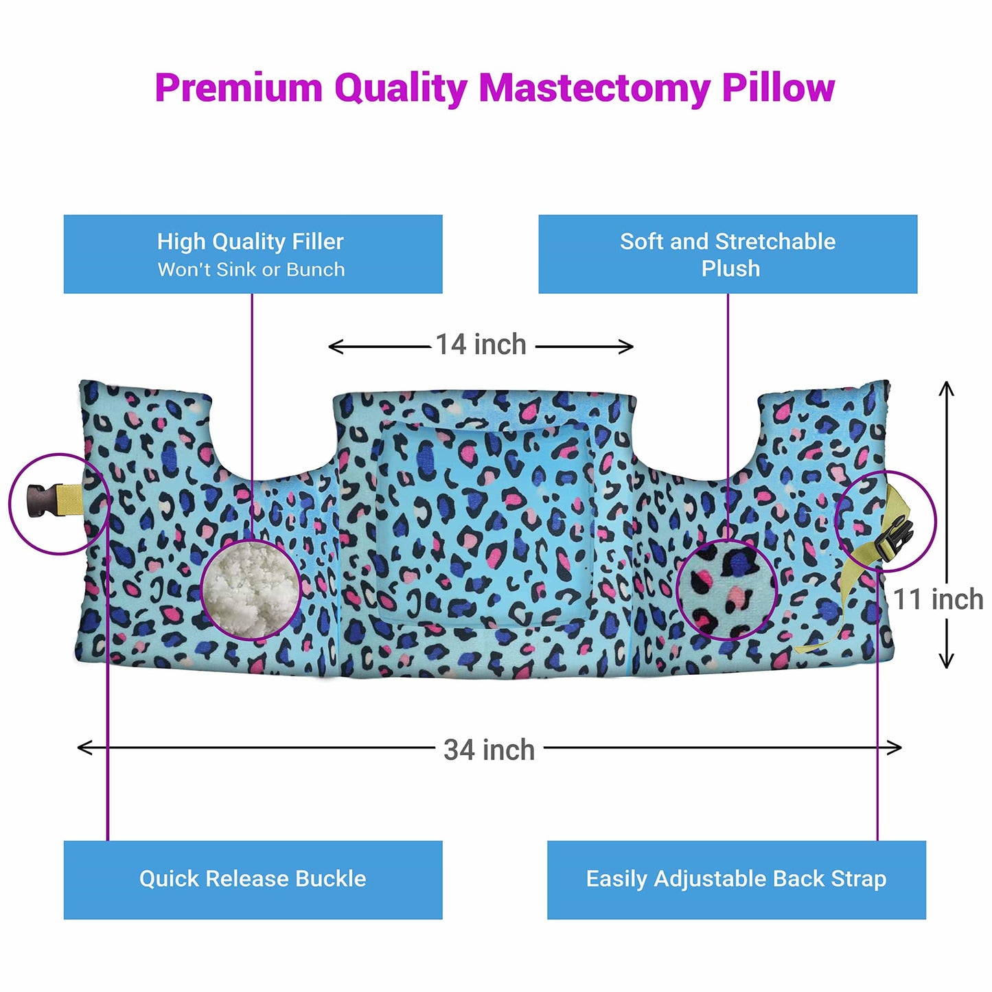 Post Surgery Pillow Mastectomy, Heart Surgery,  Breast Reduction & Augmentation for Sleeping, and Seatbelt Protection