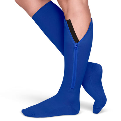 Zipper Compression Socks for Men & Women, 20-30mmHg Closed Toe Graduated Zippered Compression Stocking