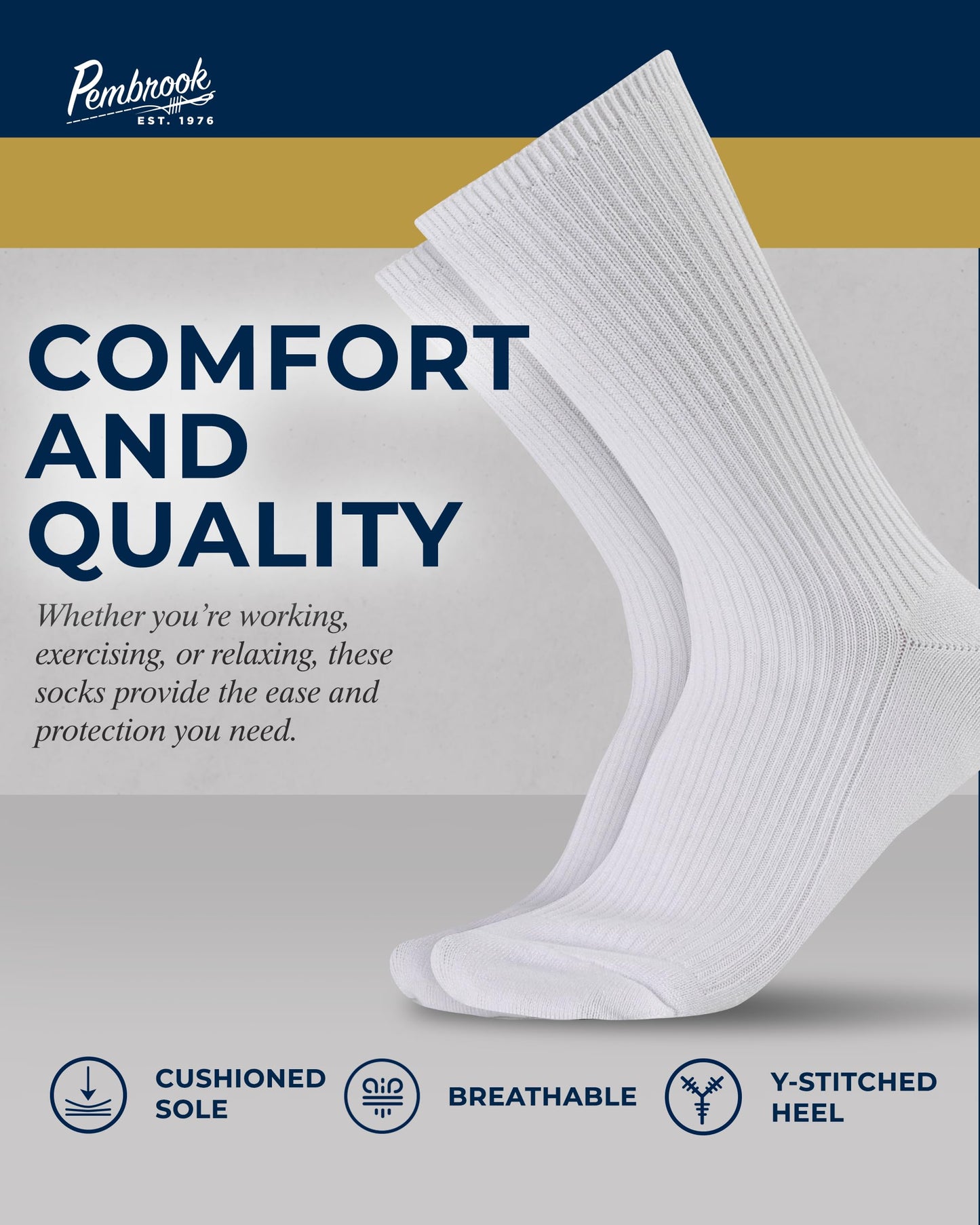 Ribbed Knit Bamboo Viscose Diabetic Socks for Women - 6 Pairs