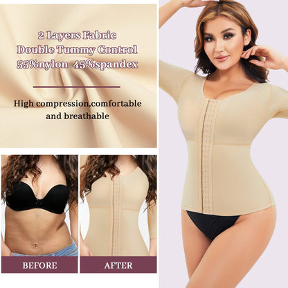 Waist Trainer Bodysuit With Arms Compression For Post Surgery