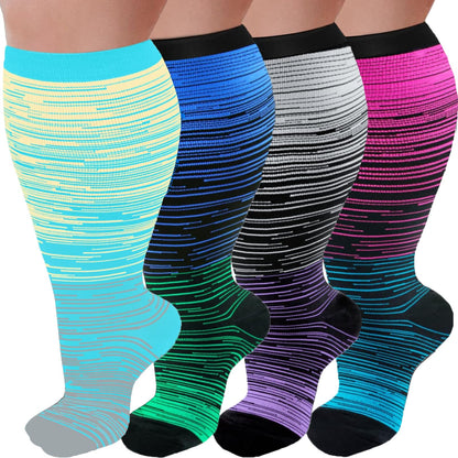 Plus Size Compression Socks for Women Men 20-30 mmHg, Wide Calf Stockings Best Support for Circulation