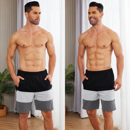 Tear Away Shorts for Men Side Snap Cotton Color Block Shorts Post Surgery Recovery Break Away Pants with Pockets