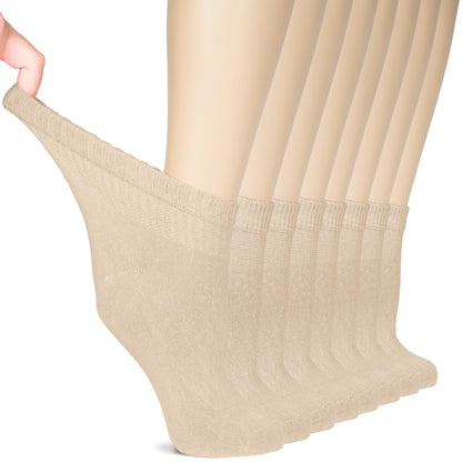 Diabetic Socks for Women, Wide & Loose, Non-Binding Top & Seamless Toe, 8 Pairs