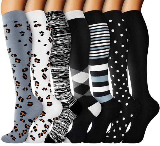 Compression Socks For Women Men 20-30 mmhg - Graduated Support Knee High Socks