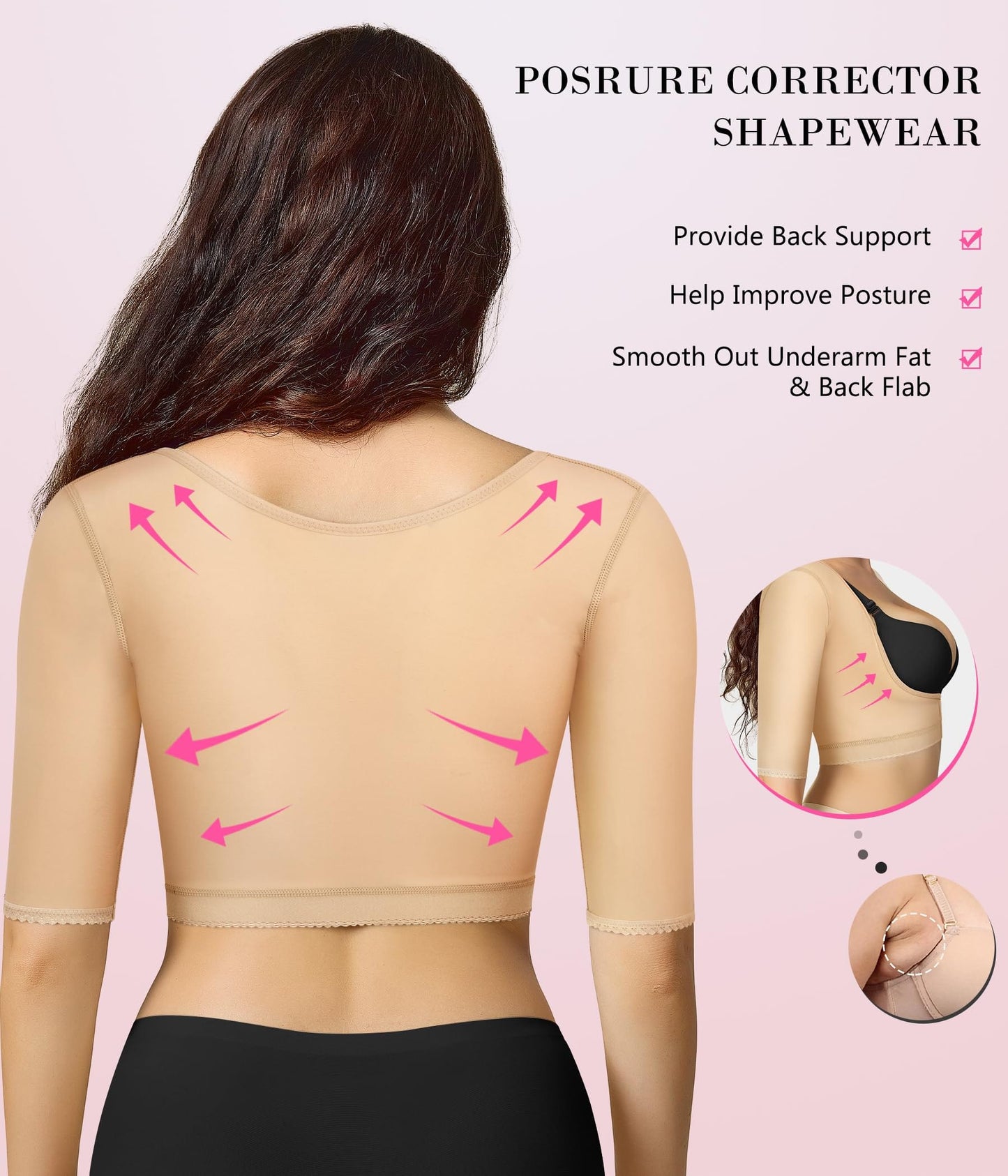 Women’s Shapewear Tops Post Surgery Compression Sleeve for Arm Shaper