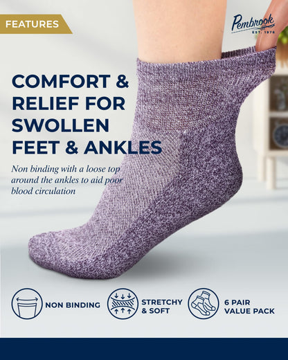 Ankle Diabetic Socks for Men & Women 6 Pairs