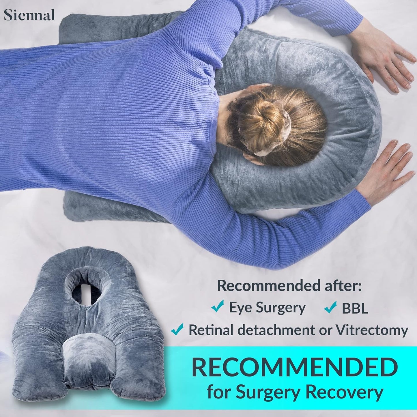 Face Down Pillow, Prone Pillow for Vitrectomy or Retinal Surgery  with Shredded Memory Foam